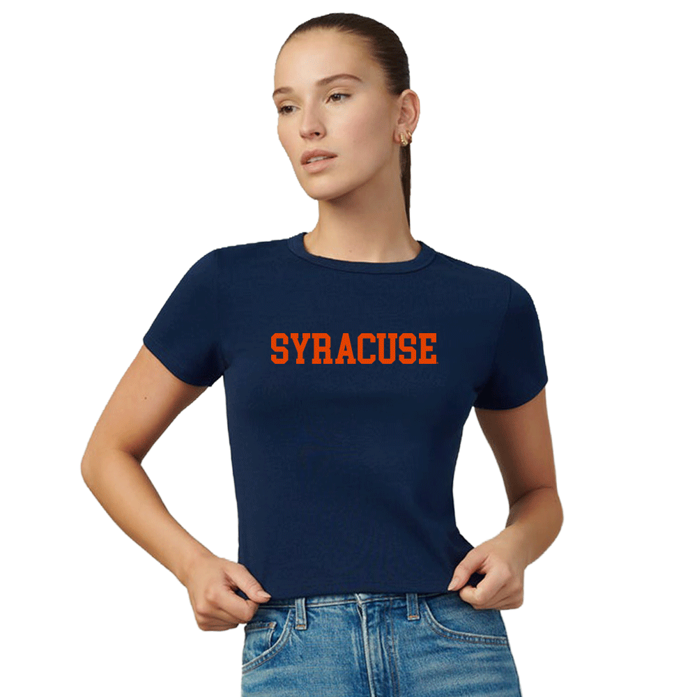 Syracuse Navy Embroidered Baby Tee