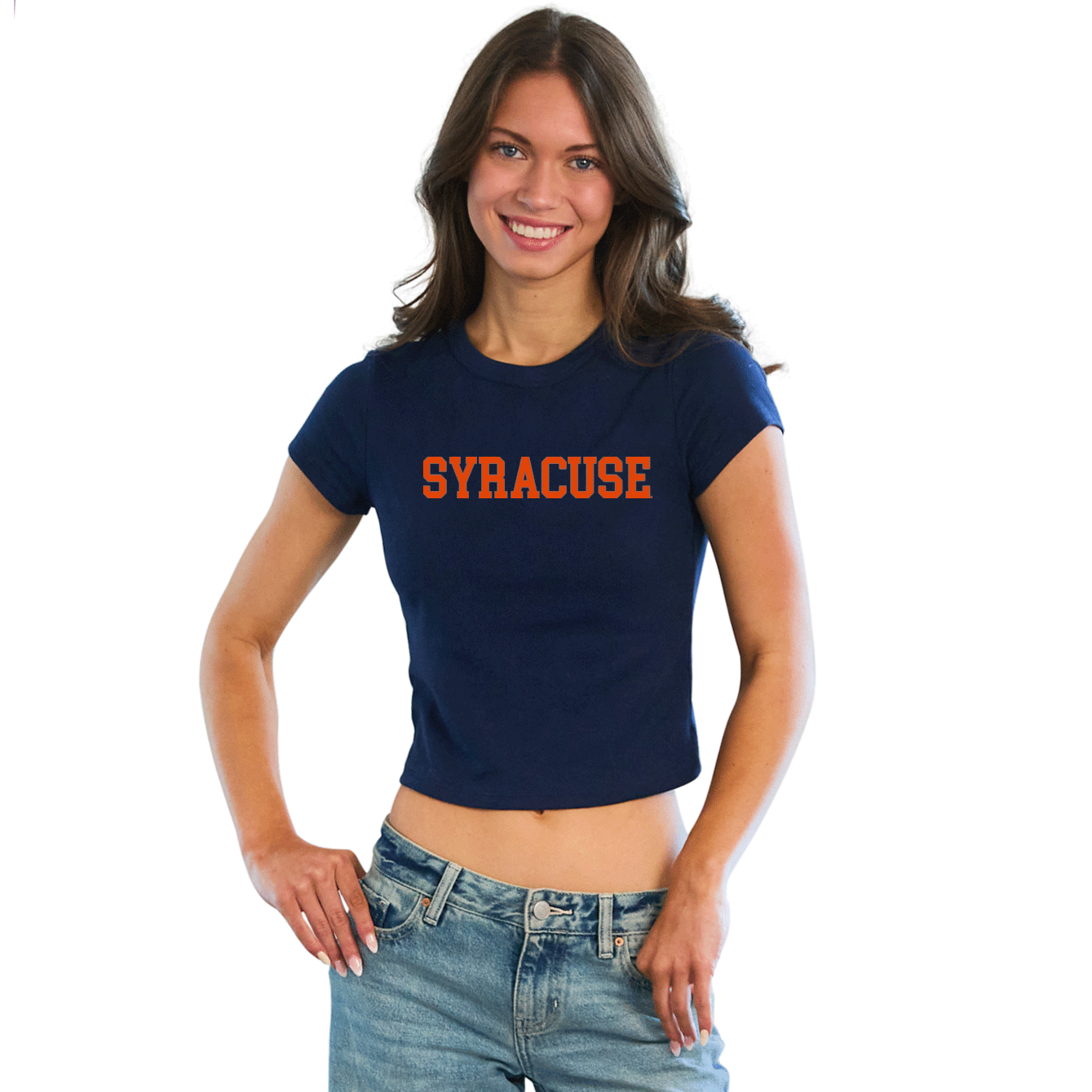 Syracuse Navy Embroidered Baby Tee