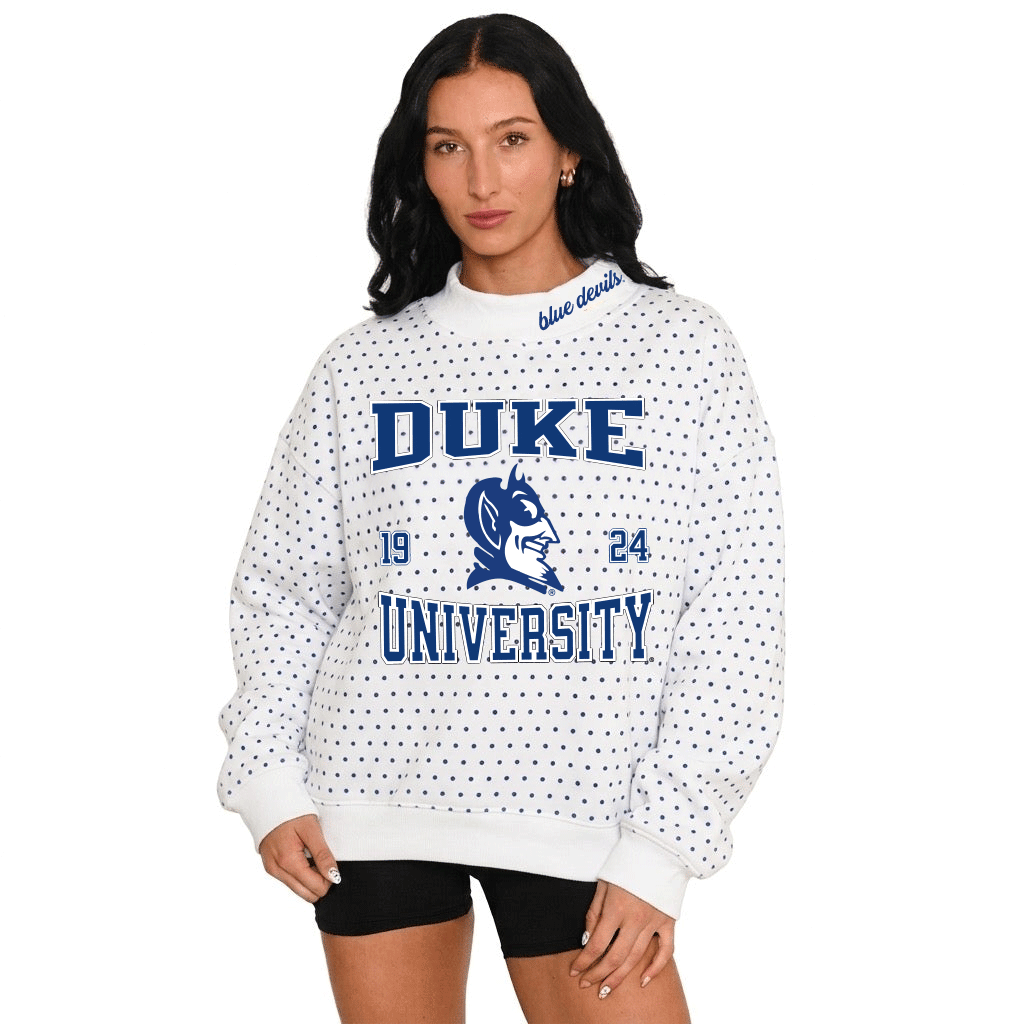 Duke Polka Dot Mock Neck Sweatshirt