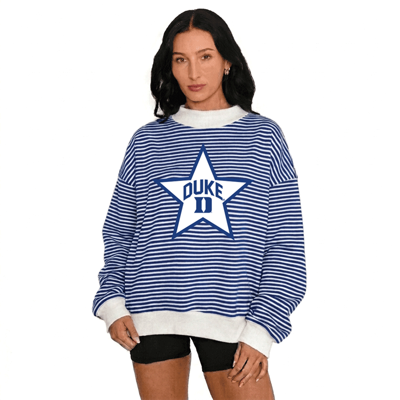 Duke Star Striped Mock Neck Sweatshirt