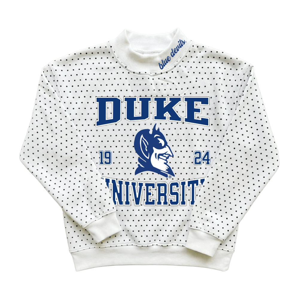 Duke Polka Dot Mock Neck Sweatshirt