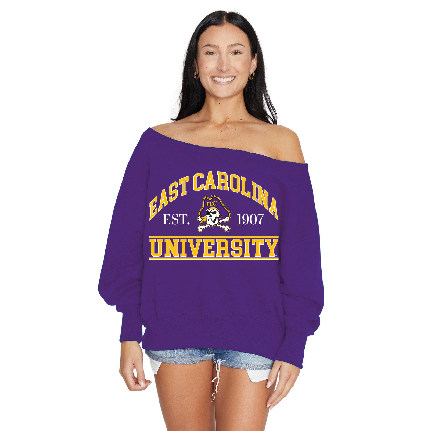 ECU Pirates Off the Shoulder Sweatshirt