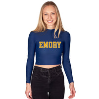 Emory Navy Mock Neck Top