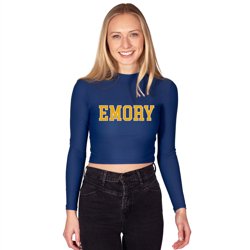 Emory Navy Mock Neck Top