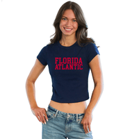 Florida Atlantic Owls Navy Embroidered Baby Tee
