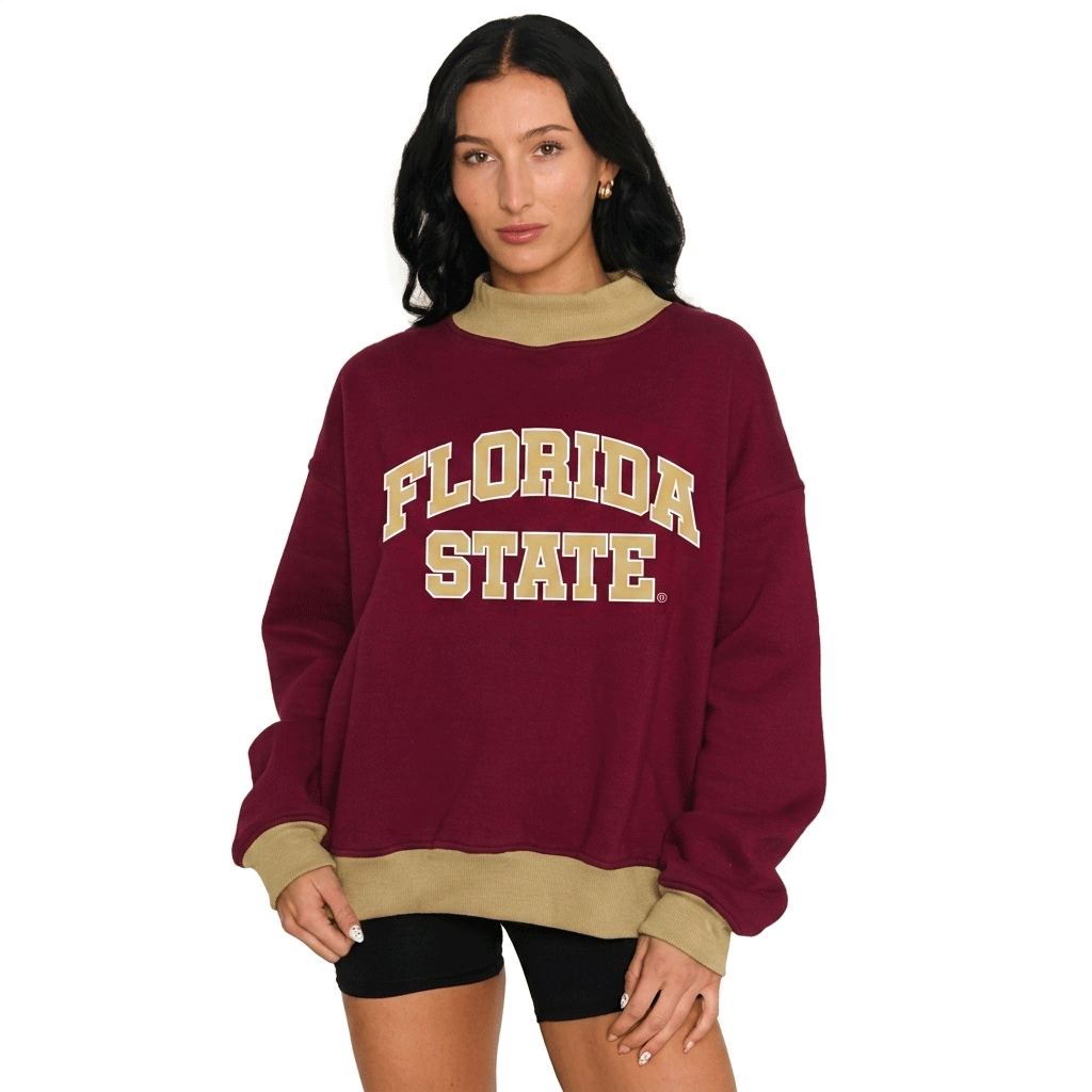 Florida State Two Tone Mock Neck Sweatshirt