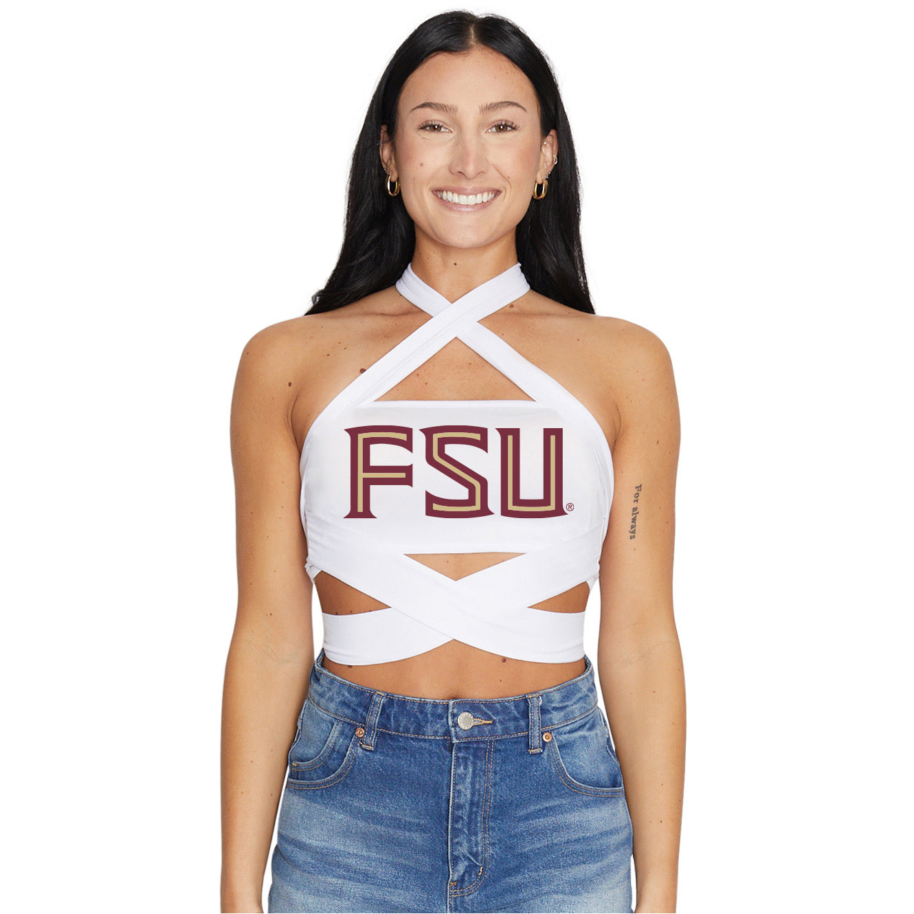 Florida State White Multi Way Bandeau Top