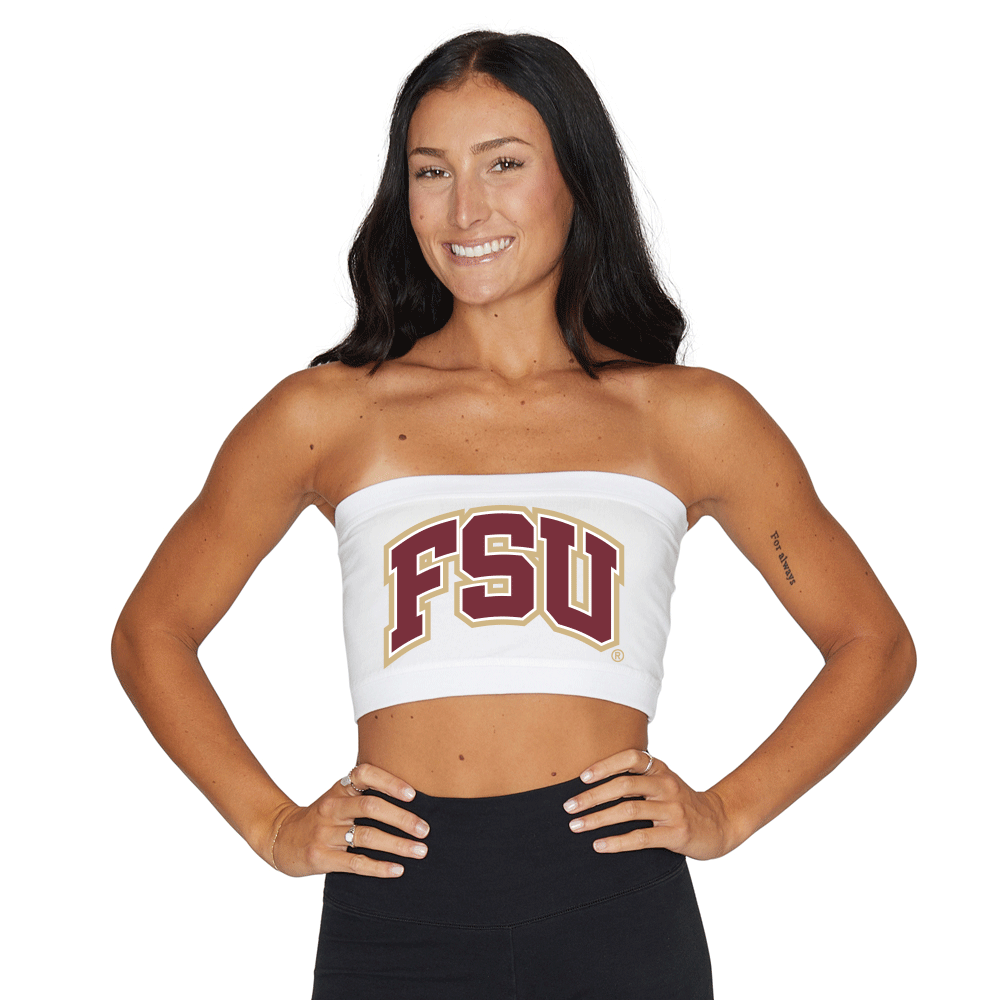 Florida State White Bandeau Top