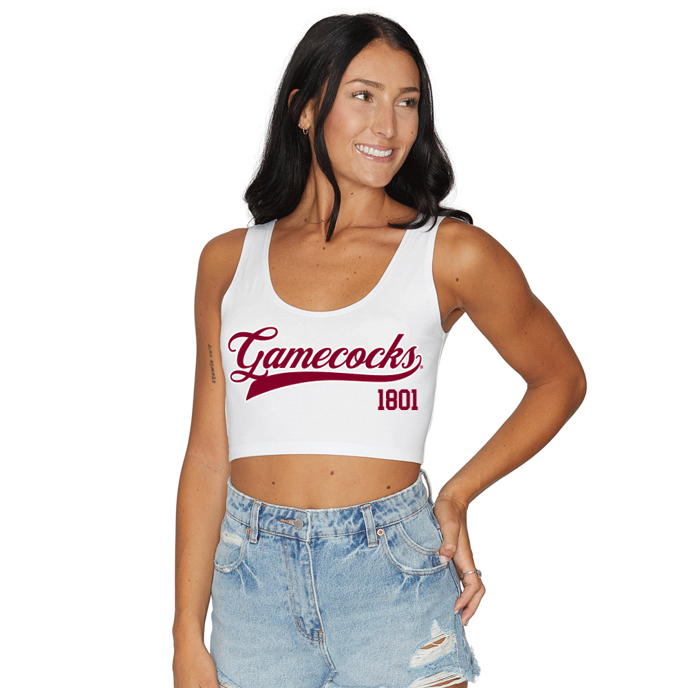 South Carolina Gamecocks Cursive Crop Tank Top