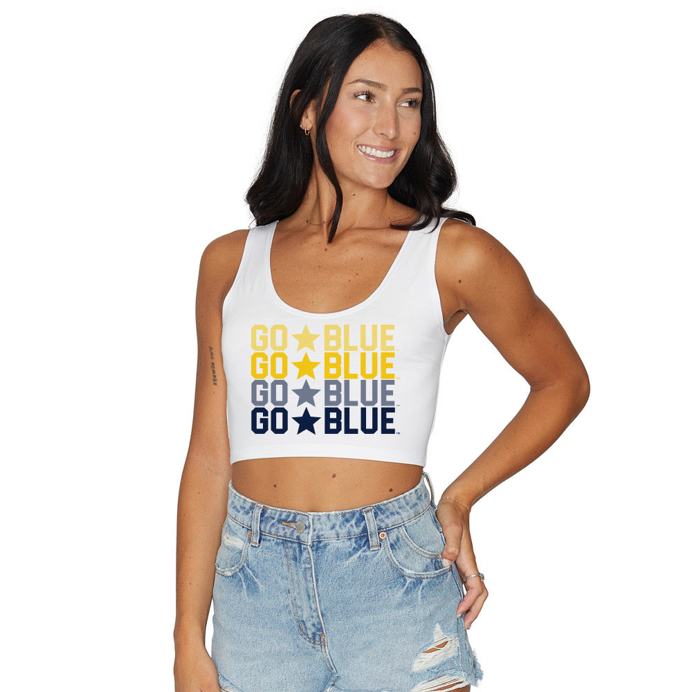 University of Michigan Go Blue Crop Tank Top