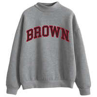 Brown University Gray Mock Neck Sweatshirt