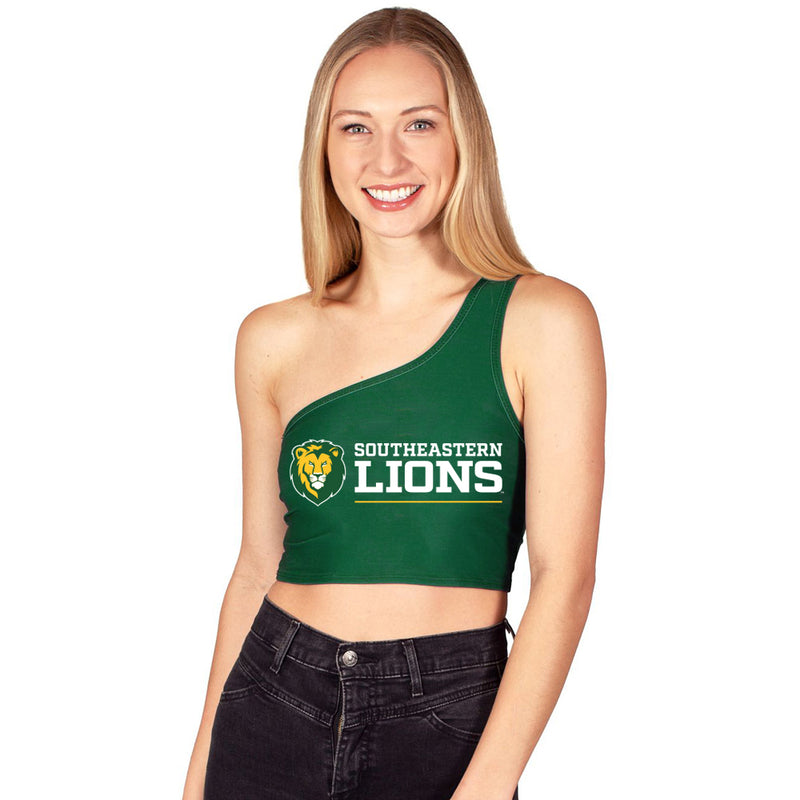 Southeastern Louisiana Lions Green One Shoulder Top