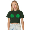 Shake Your Shamrocks Dark Green Cropped Tee