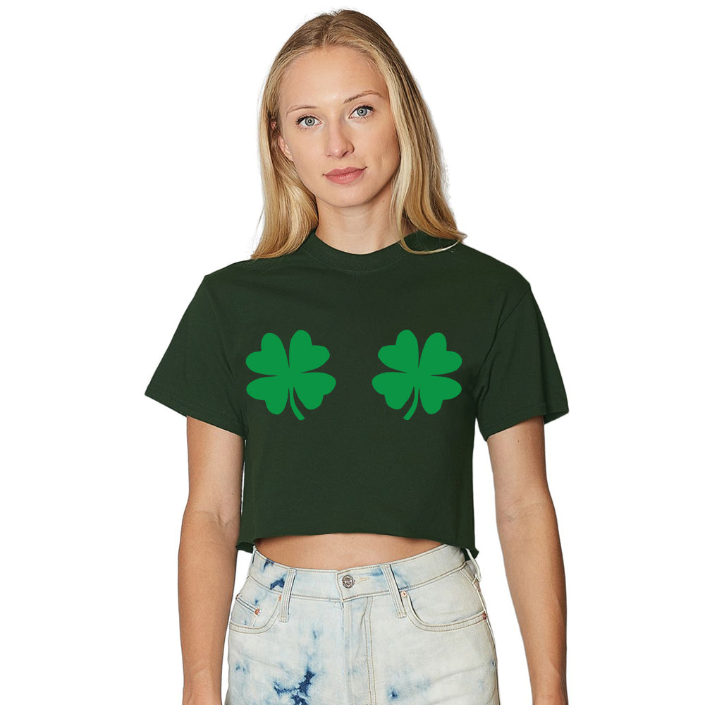 Shake Your Shamrocks Dark Green Cropped Tee
