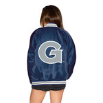 Georgetown Satin Letterman Bomber Jacket