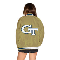 Georgia Tech Satin Letterman Bomber Jacket