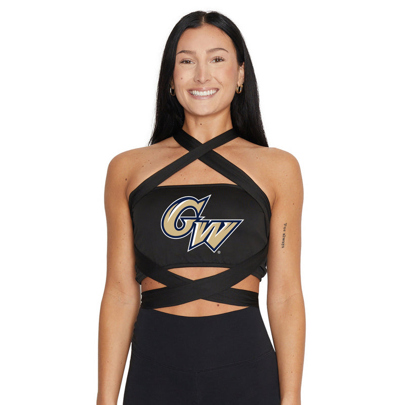 George Washington University Black Multi Way Bandeau Top