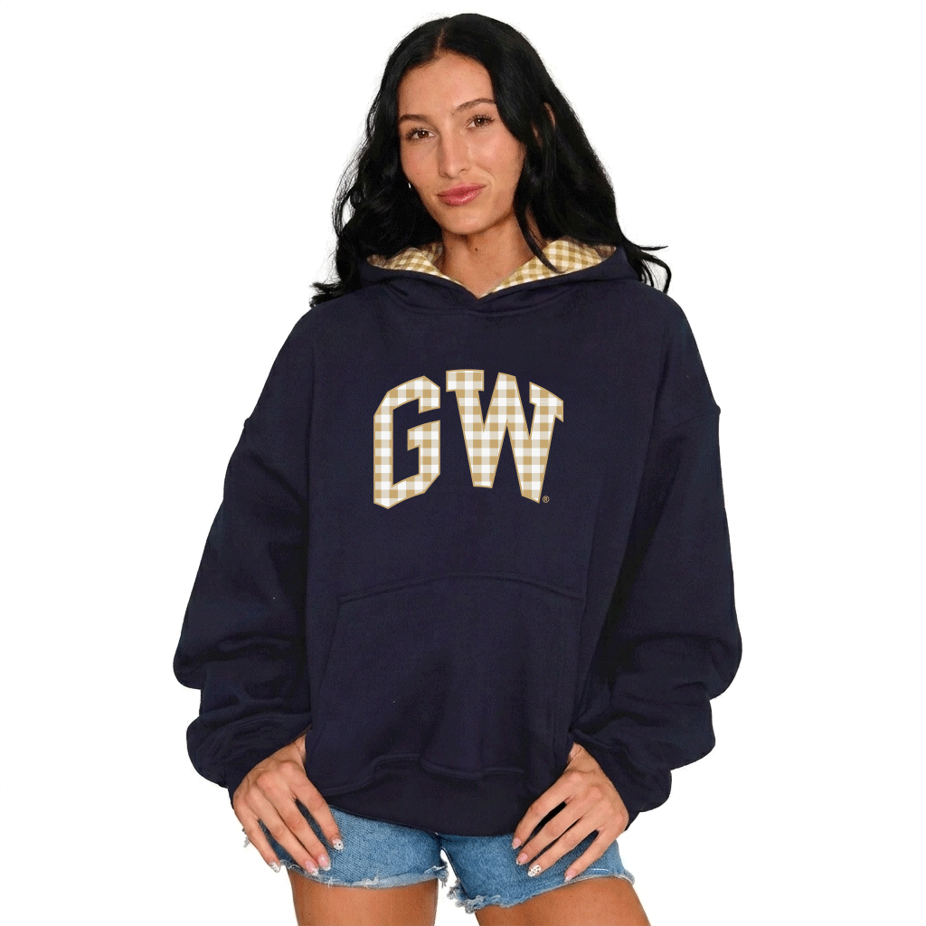 George Washington University Gingham Hoodie