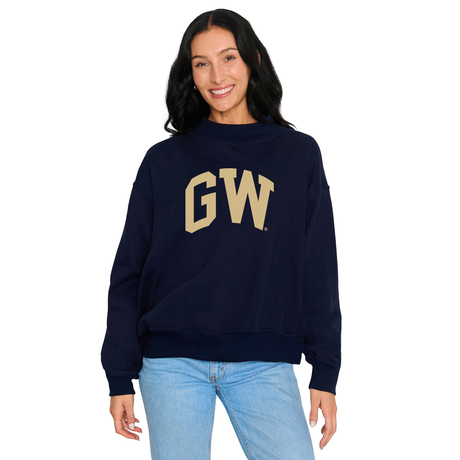 George Washington University Mock Neck Sweatshirt