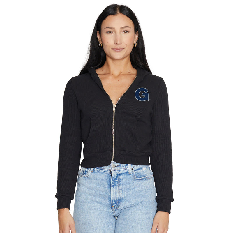 Georgetown Waffle Knit Zip Up Hoodie