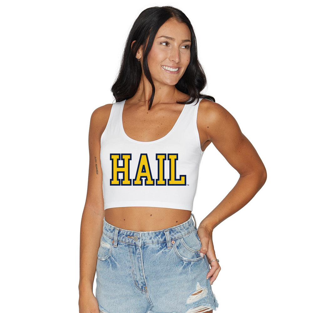 University of Michigan Hail Crop Tank Top