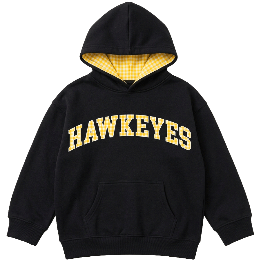 Iowa Hawkeyes Kids Gingham Hoodie