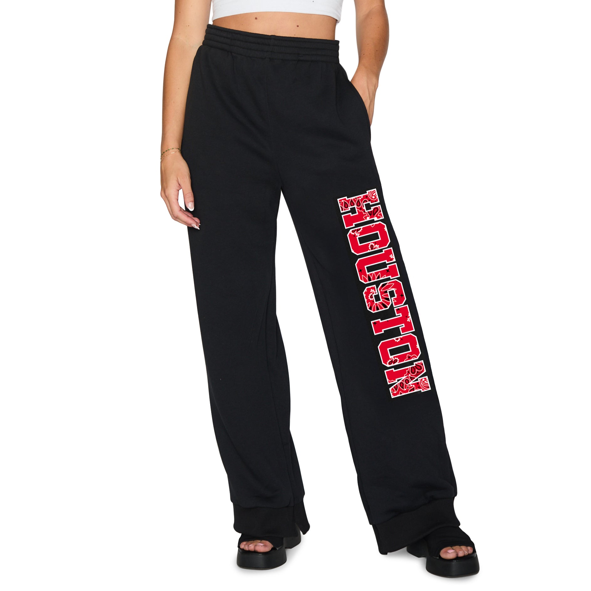 University of Houston Bandana Flare Black Sweatpants