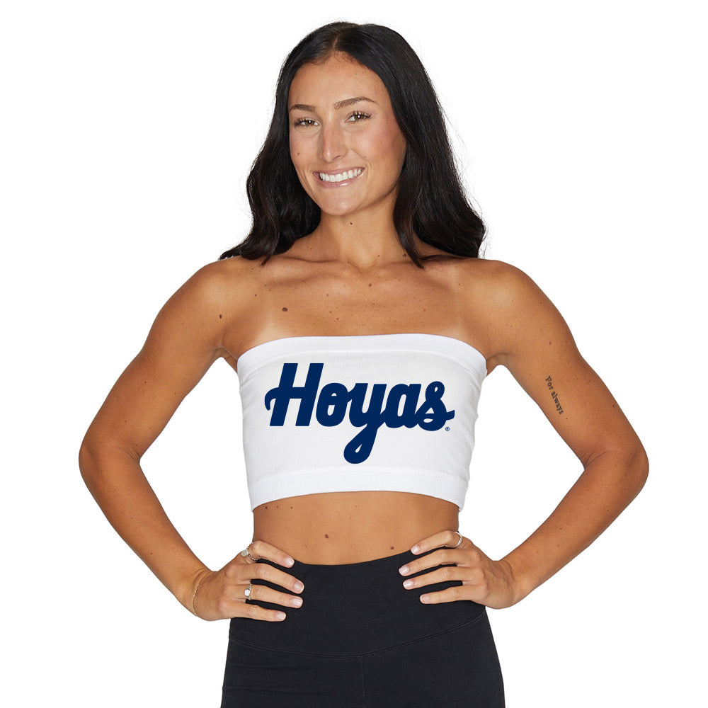 Georgetown Hoyas White Bandeau Top