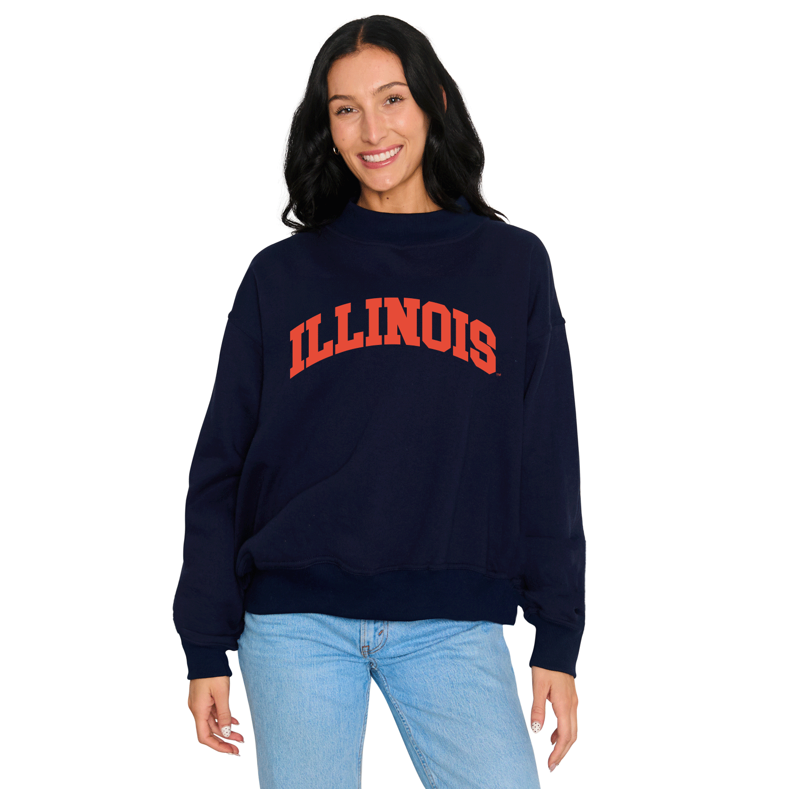 Illinois Fighting Illini Mock Neck Sweatshirt