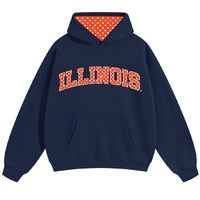 Illinois Fighting Illini Navy Polka Dot Hoodie