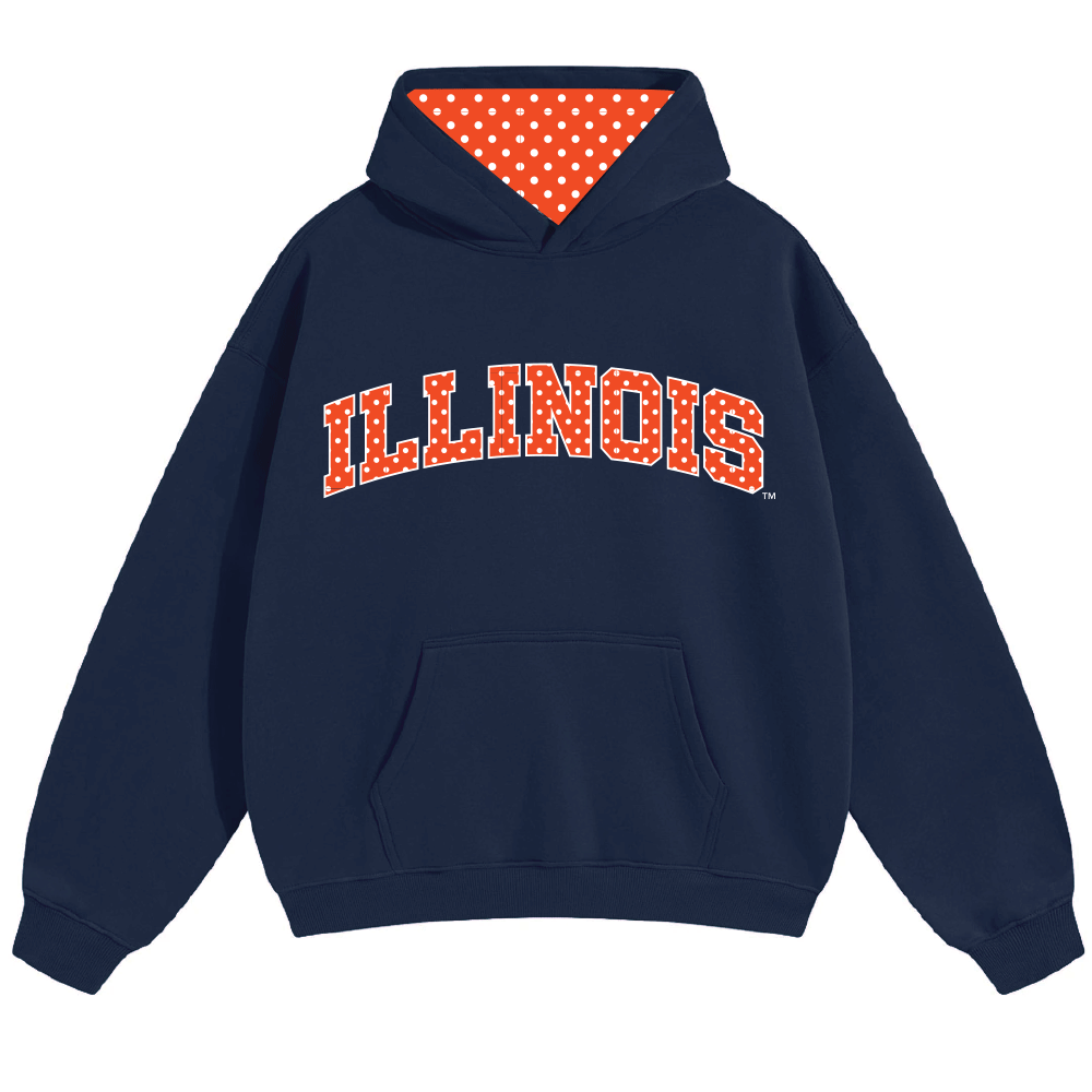 Illinois Fighting Illini Navy Polka Dot Hoodie