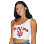 Indiana Hoosiers White One Shoulder Top