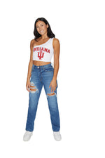 Indiana Hoosiers White One Shoulder Top