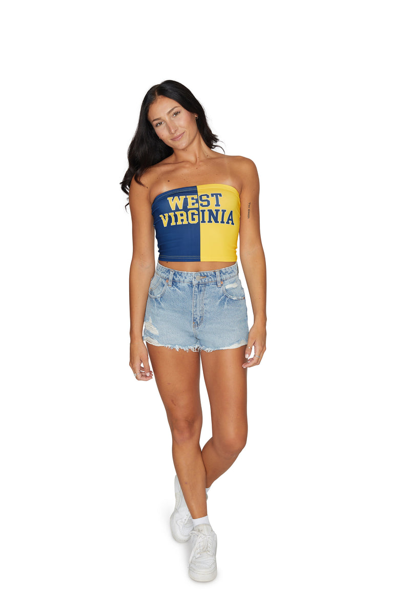 West Virginia Mountaineers Two Tone Tube Top