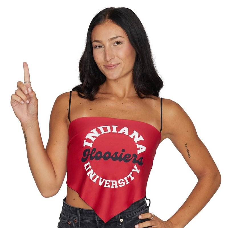 Indiana Hoosiers Crimson Strap Bandana Top