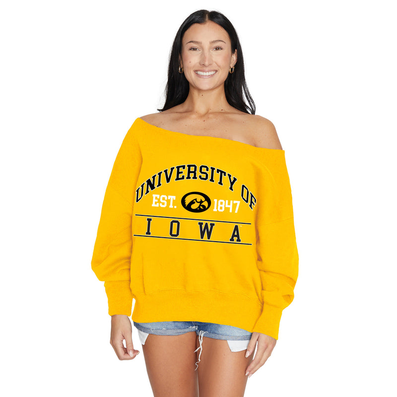 Iowa Hawkeyes Off the Shoulder Sweatshirt