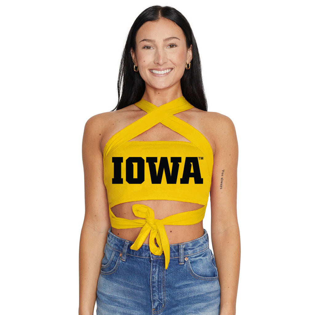 Iowa Hawkeyes Yellow Multi Way Bandeau Top – lojobands
