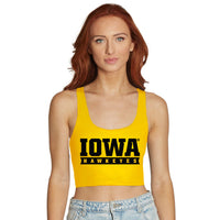 Iowa Hawkeyes Yellow Crop Tank Top