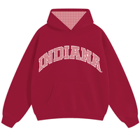 Indiana Crimson Gingham Hoodie
