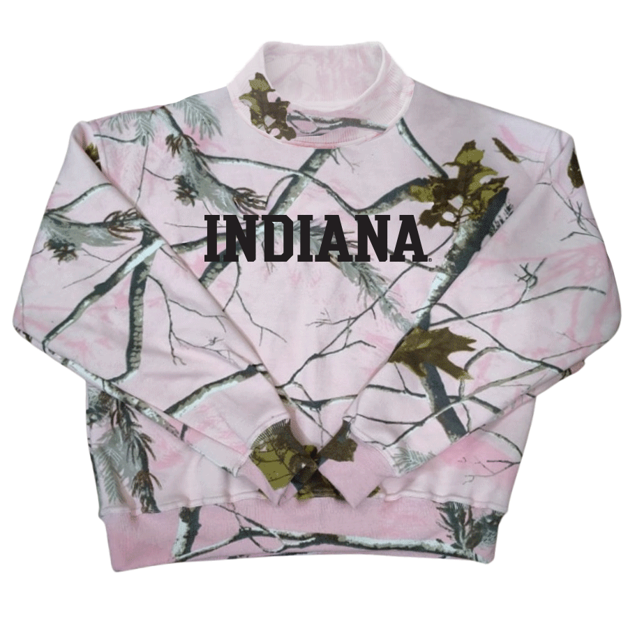 Indiana Hoosiers Camo Mock Neck Sweatshirt