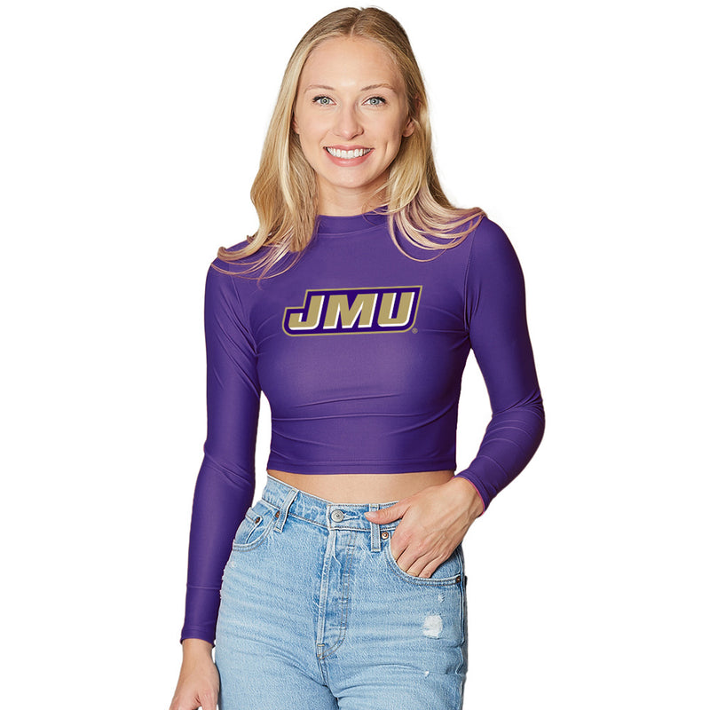 JMU Purple Mock Neck Top