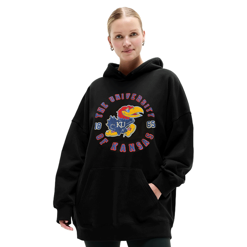 Kansas Jayhawks Oversized Chenille Hoodie