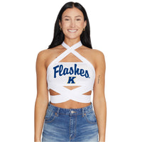 Kent State White Multi Way Bandeau Top