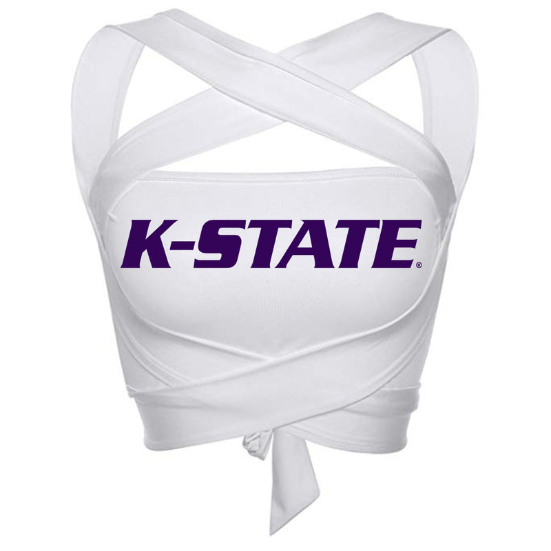 Kansas State White Multi Way Bandeau Top