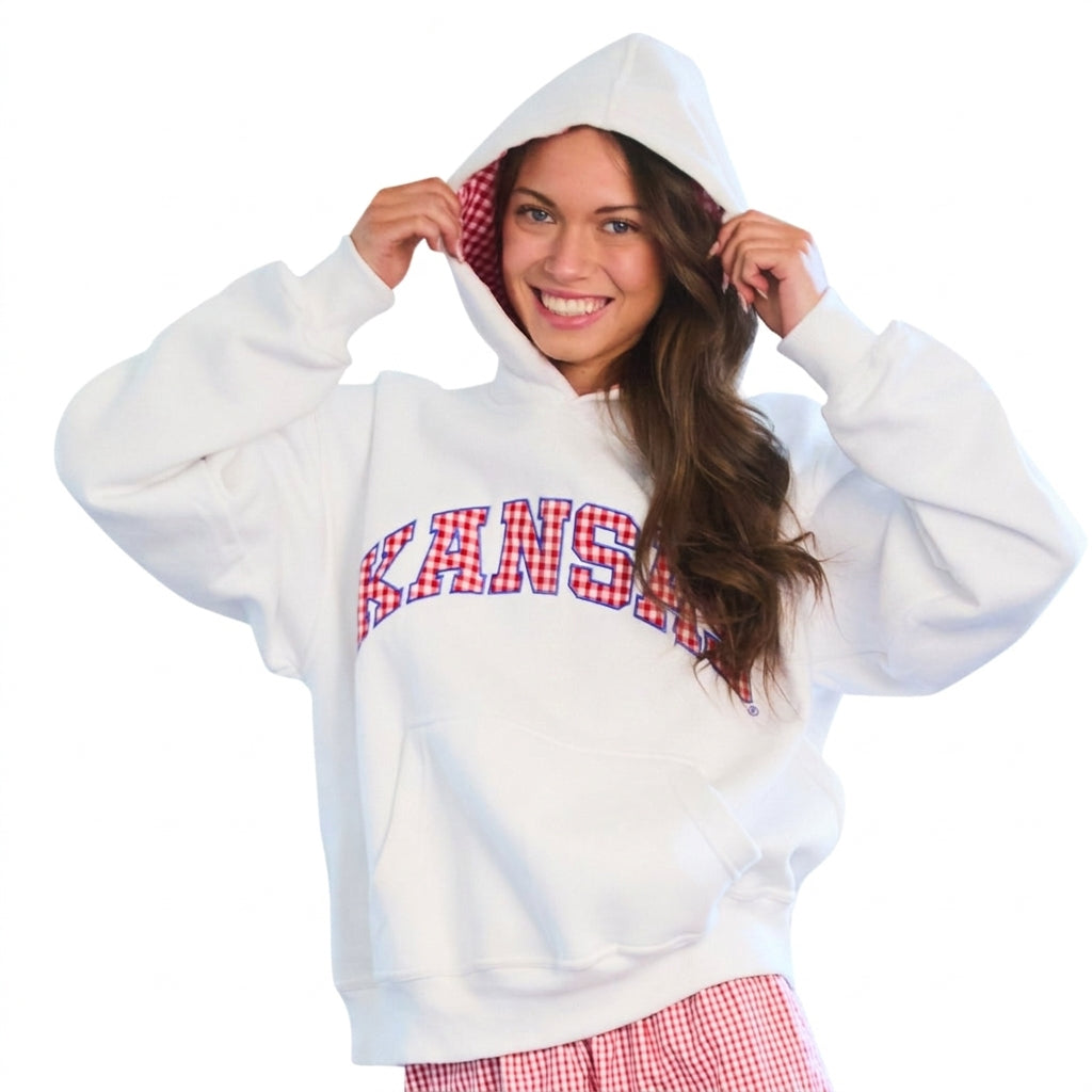 Kansas Jayhawks Gingham Hoodie