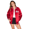 New Mexico Lobos Red Satin Letterman Bomber Jacket