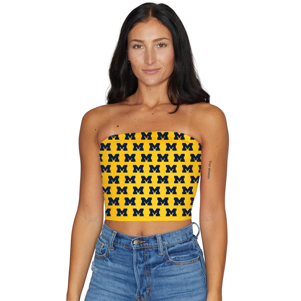 University of Michigan All Over Tube Top