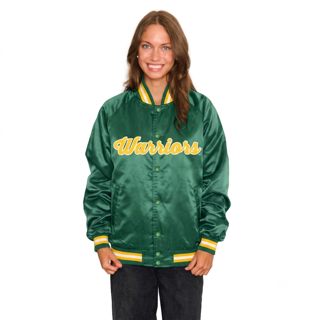 Wayne State Satin Letterman Bomber Jacket