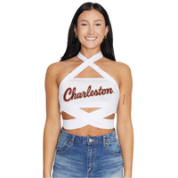 College of Charleston White Multi Way Bandeau Top