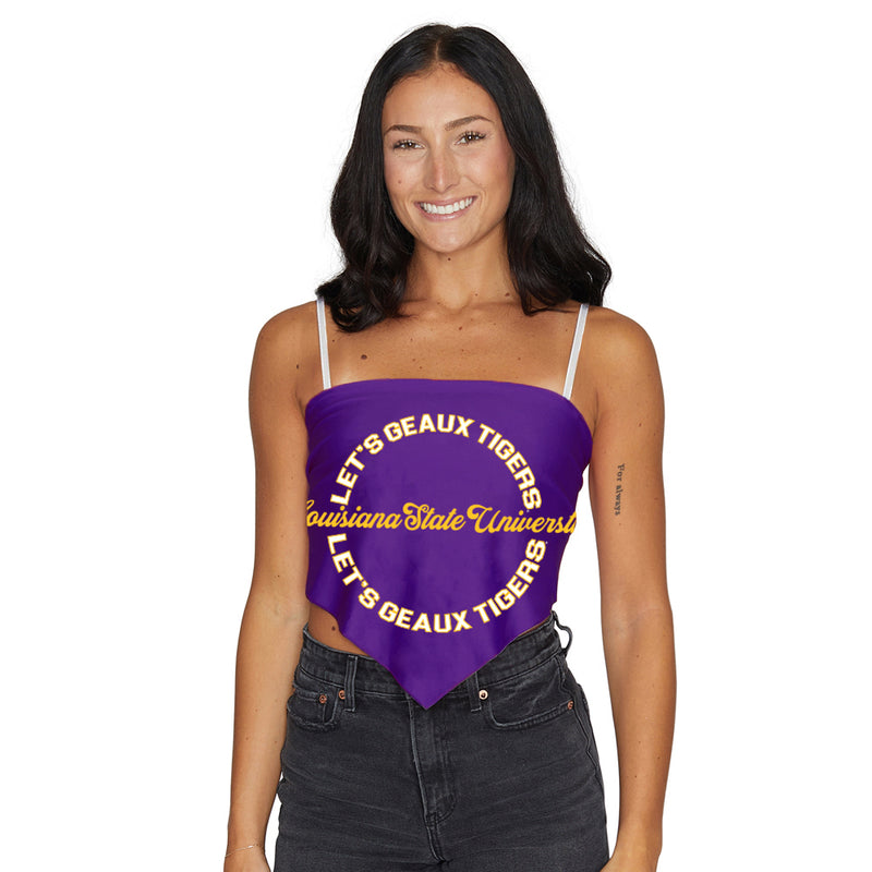 LSU Purple Strap Bandana Top